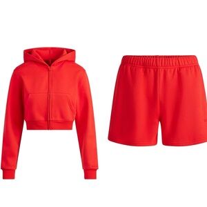 Skims Cotton Fleece Set in Ruby